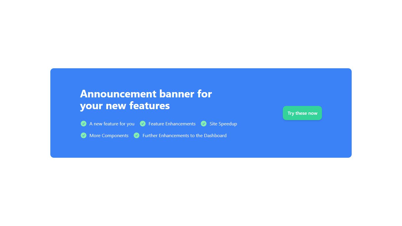 Announcement Banner for Features Tailwind Component